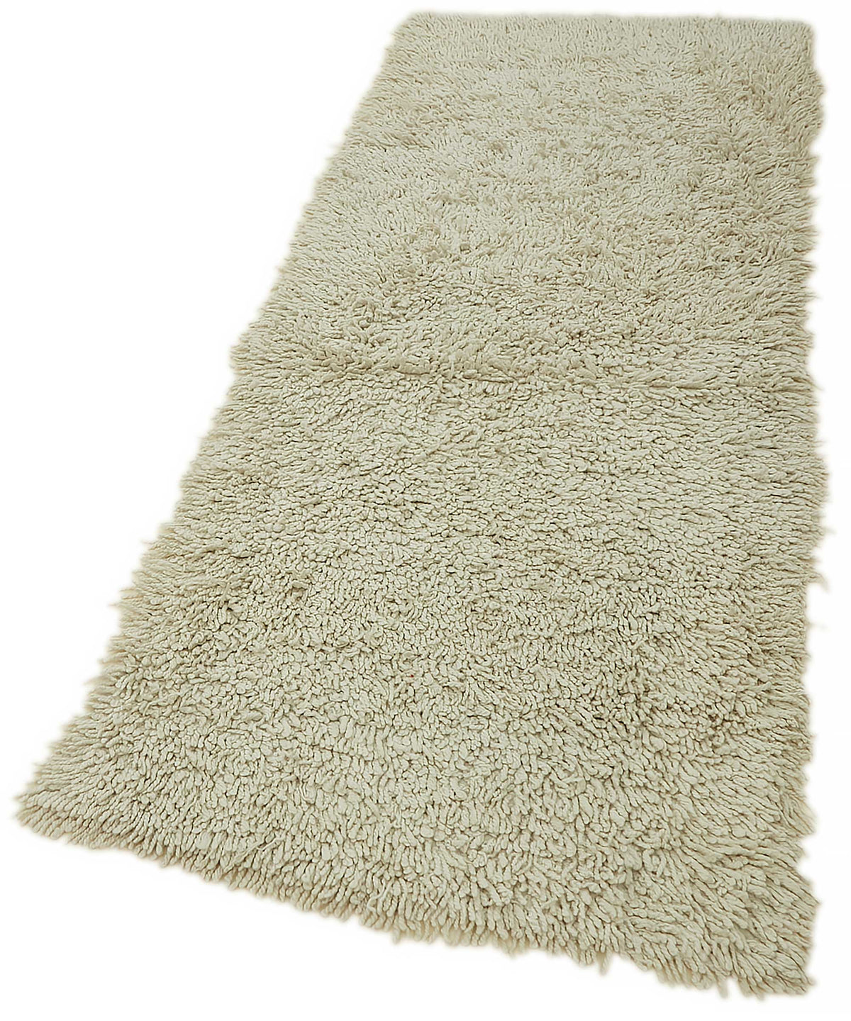 Timvi Bej Yeşil Düz Desenli El Dokuma Halı 80x213 cm – doku yakın çekim