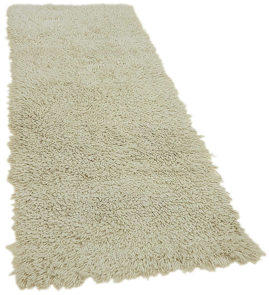 Timvi Bej Yeşil Düz Modern El Dokuma Halı 80x215 cm – genel görünüm