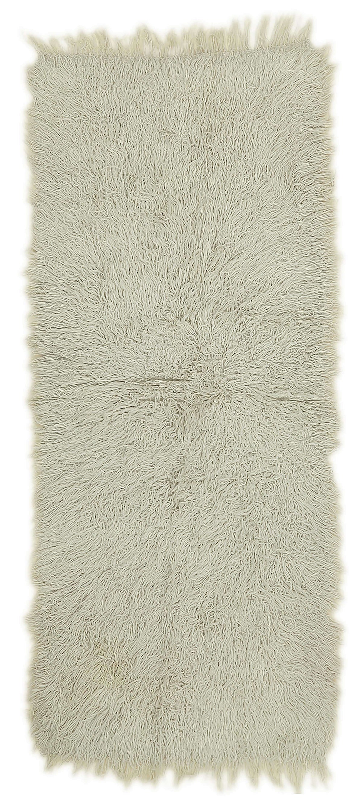 Timvi Bej ve Yeşil Düz Vintage Tulu El Dokuma Halı 86x215 cm 45647