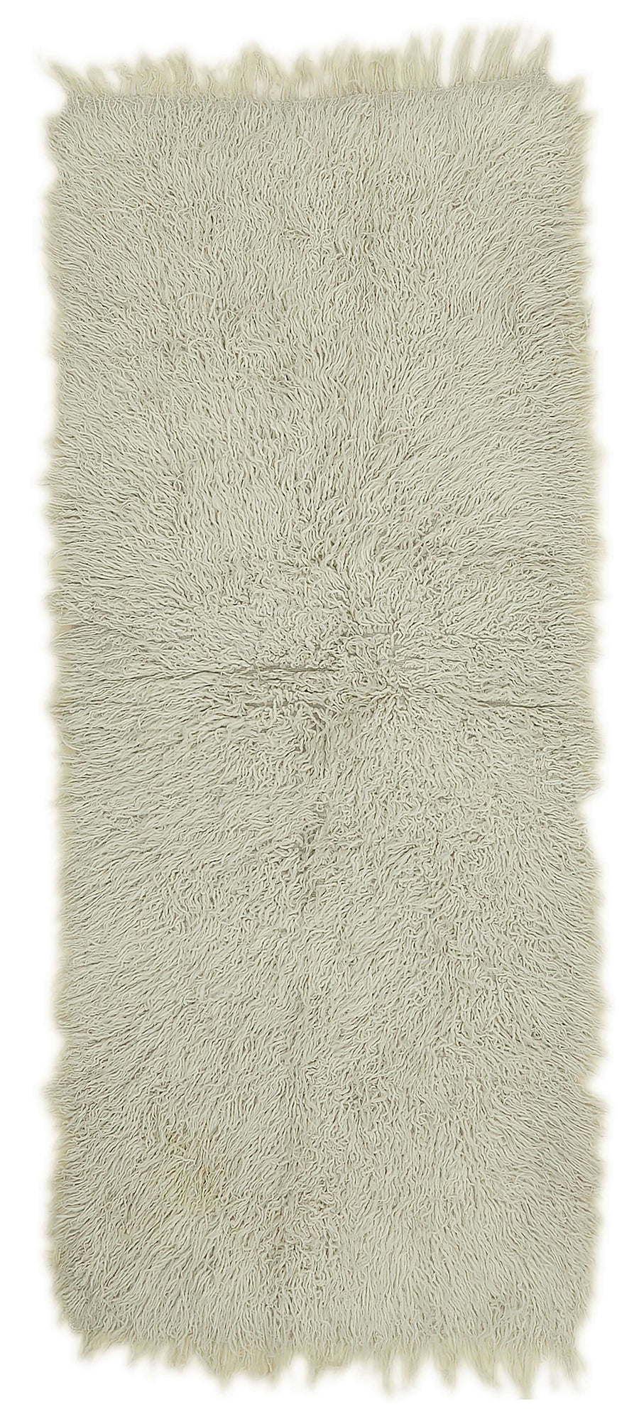 Timvi Bej ve Yeşil Düz Vintage Tulu El Dokuma Halı 86x215 cm 45647