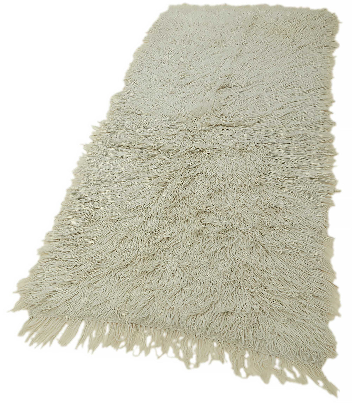Timvi Bej ve Yeşil Düz Vintage Tulu El Dokuma Halı 86x215 cm 45647 – doku yakın çekim