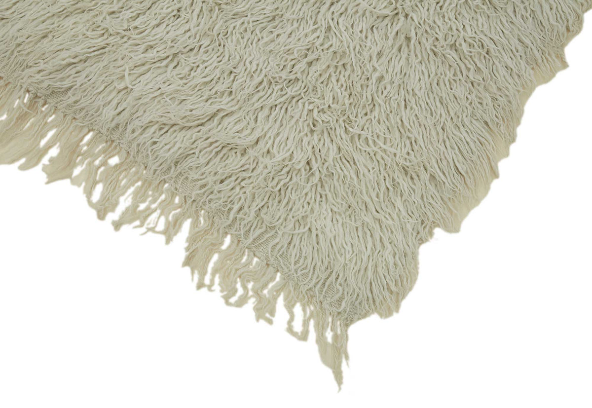 Timvi Bej ve Yeşil Düz Vintage Tulu El Dokuma Halı 86x215 cm 45647 – detay görünümü