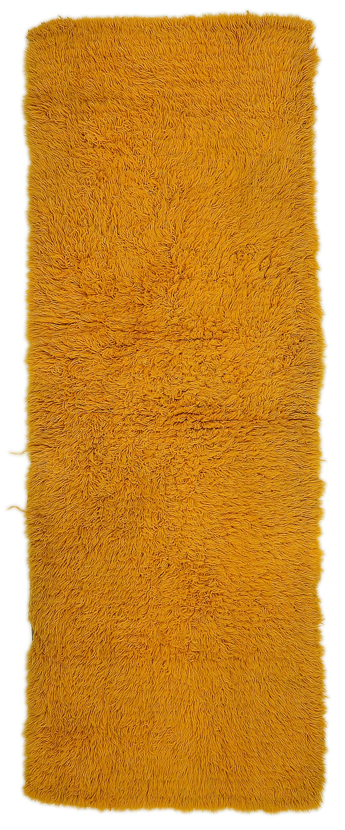 Timvi Hardal Sarısı ve Yeşil Desensiz El Dokuma Tulu Halı 76x215 cm