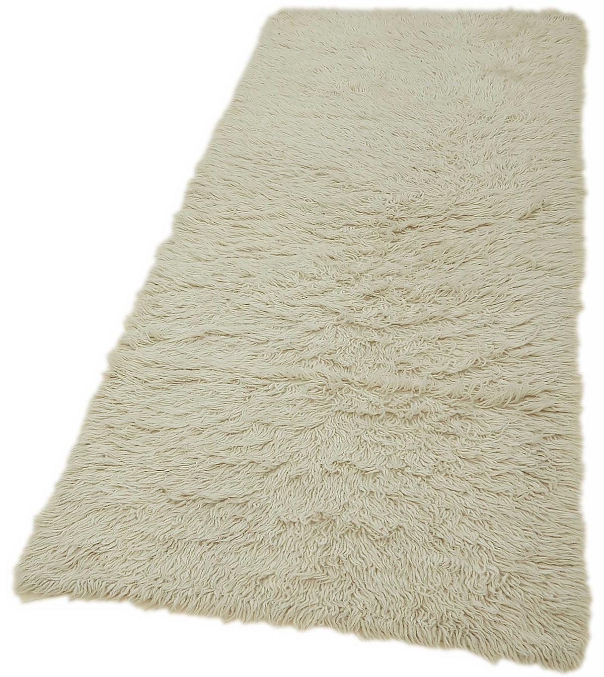 Timvi Desensiz Düz Bej ve Yeşil Renkli Tulu Halı 80x205 cm – doku yakın çekim