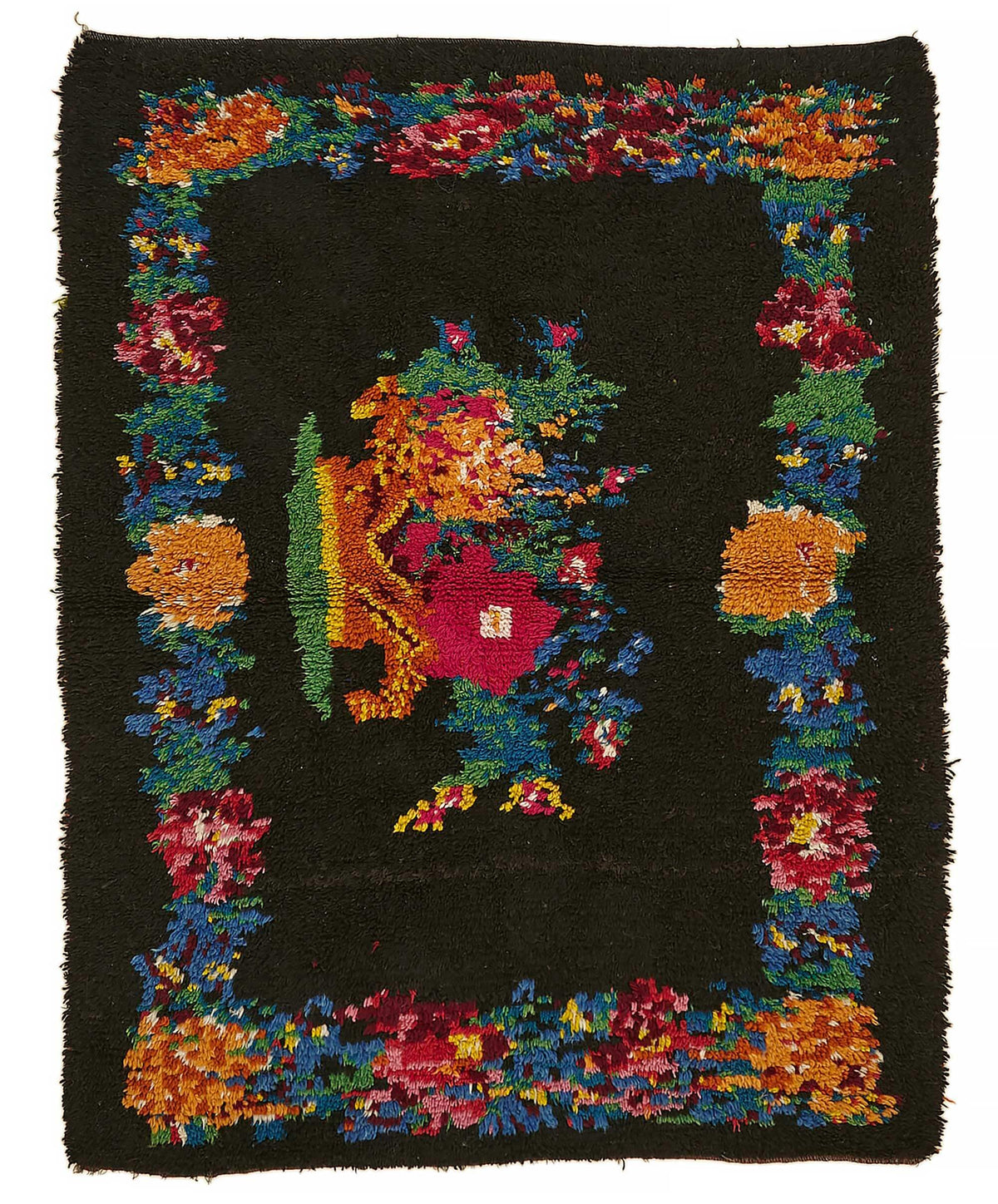 Timvi Tulu Çok Renkli Çiçek Desenli El Dokuma Halı 137x170 cm