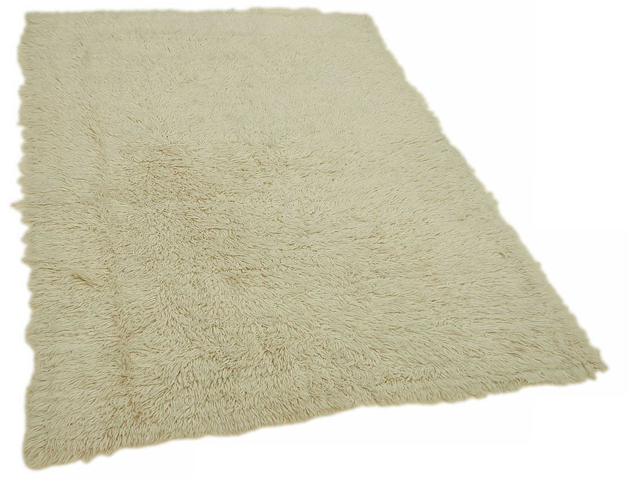 Timvi Bej ve Yeşil Düz Yün Pamuk Tulu Halı 130x180 cm 45666 – genel görünüm
