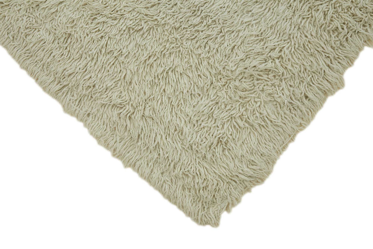 Timvi Desensiz Düz Bej ve Yeşil Renkli Tulu Halı 130x200 cm – detay görünümü