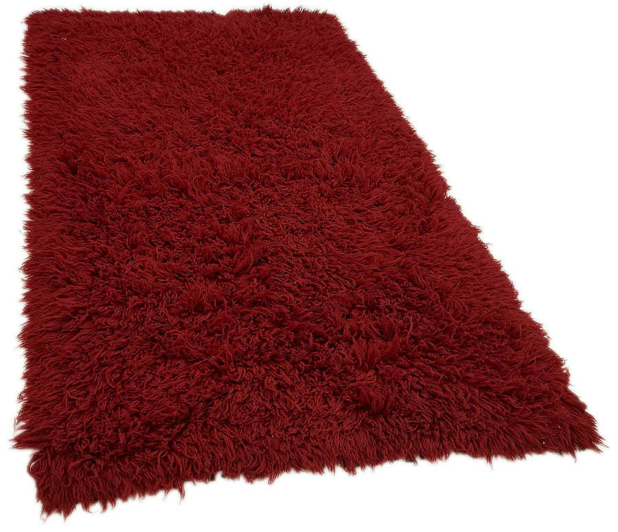 Timvi Düz Yeşil Halı Bordo Renk Modern Shaggy Dokuma 120x220 cm – genel görünüm