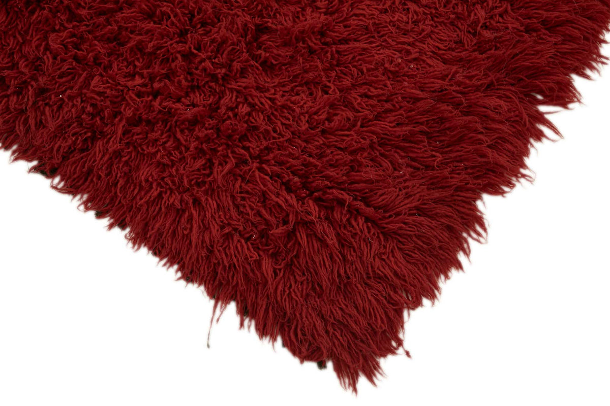 Timvi Düz Yeşil Halı Bordo Renk Modern Shaggy Dokuma 120x220 cm – detay görünümü