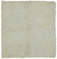 Timvi Ekru Yeşil Düz Vintage El Dokuma Halı 147x150 cm