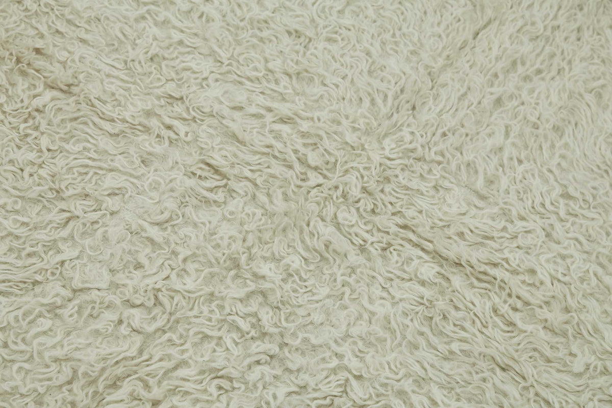 Timvi Ekru Yeşil Düz Vintage El Dokuma Halı 147x150 cm – mekânda kullanım
