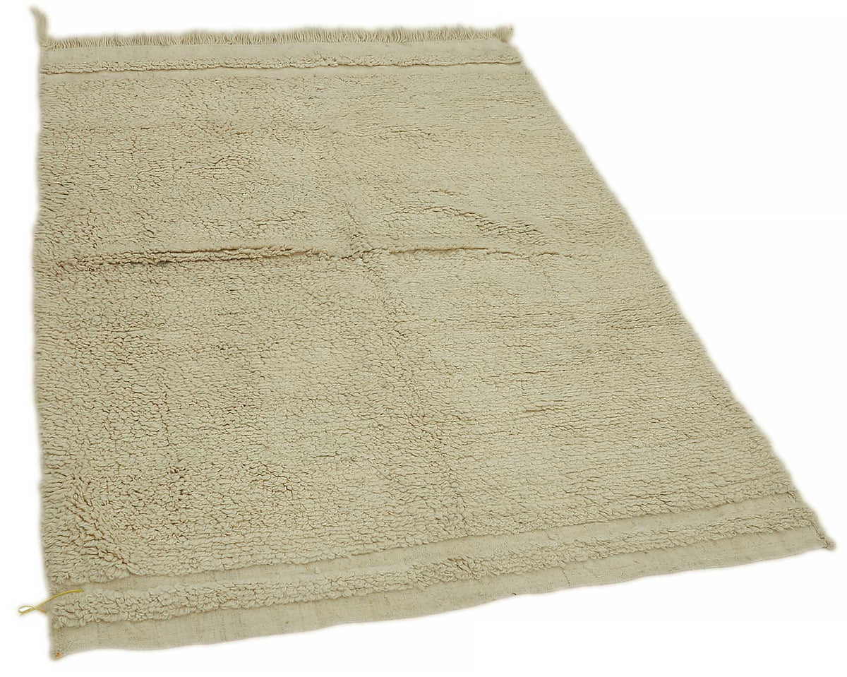 Timvi Bej Yeşil Düz Renk Modern Yün El Dokuma Halı 113x155 cm – genel görünüm