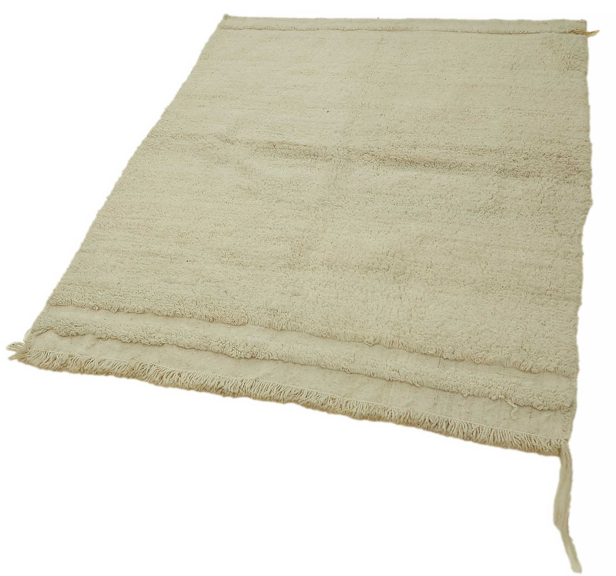 Timvi Bej Yeşil Düz Renk Modern Yün El Dokuma Halı 113x155 cm – doku yakın çekim
