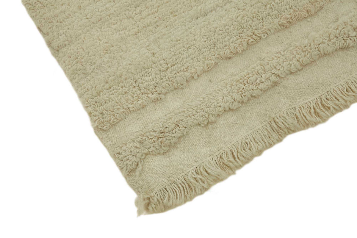Timvi Bej Yeşil Düz Renk Modern Yün El Dokuma Halı 113x155 cm – detay görünümü
