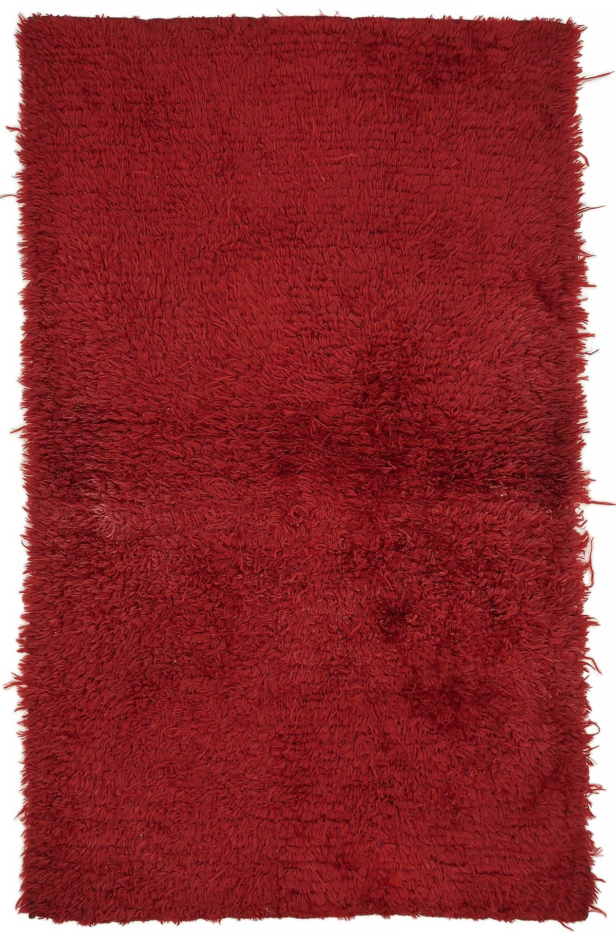 Timvi Vintage Tulu Düz Bordomsu Kırmızı Halı 122x200 cm 45673