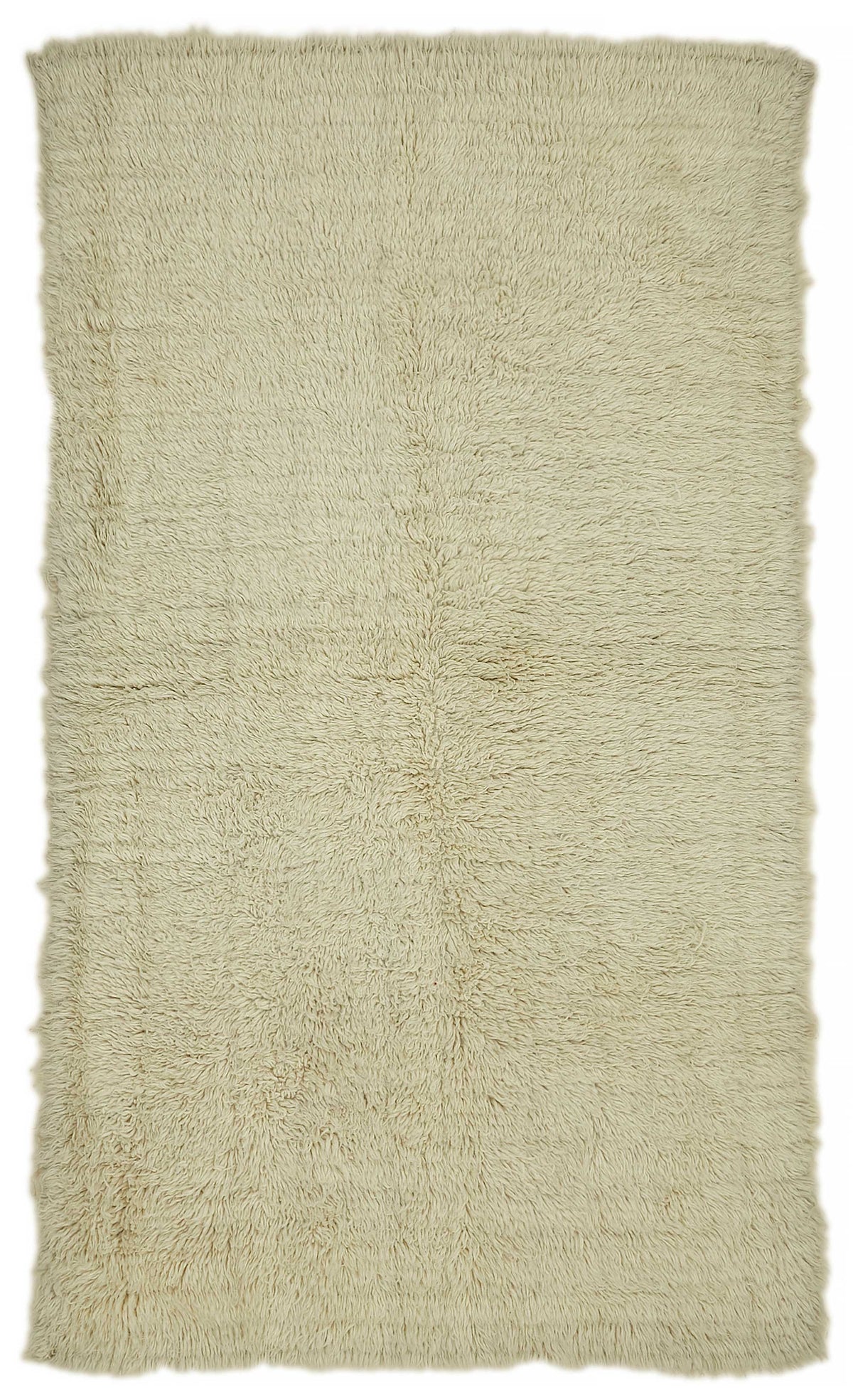 Timvi Düz Yeşil Halı Vintage Yün Pamuk Dokuma 130x225 cm