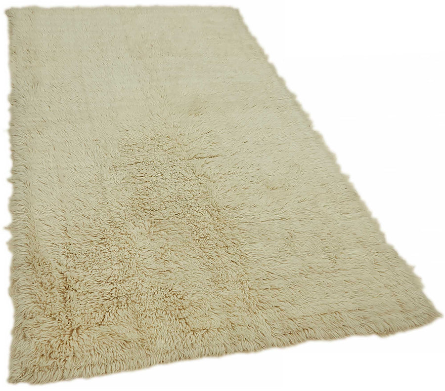 Timvi Düz Yeşil Halı Vintage Yün Pamuk Dokuma 130x225 cm – genel görünüm