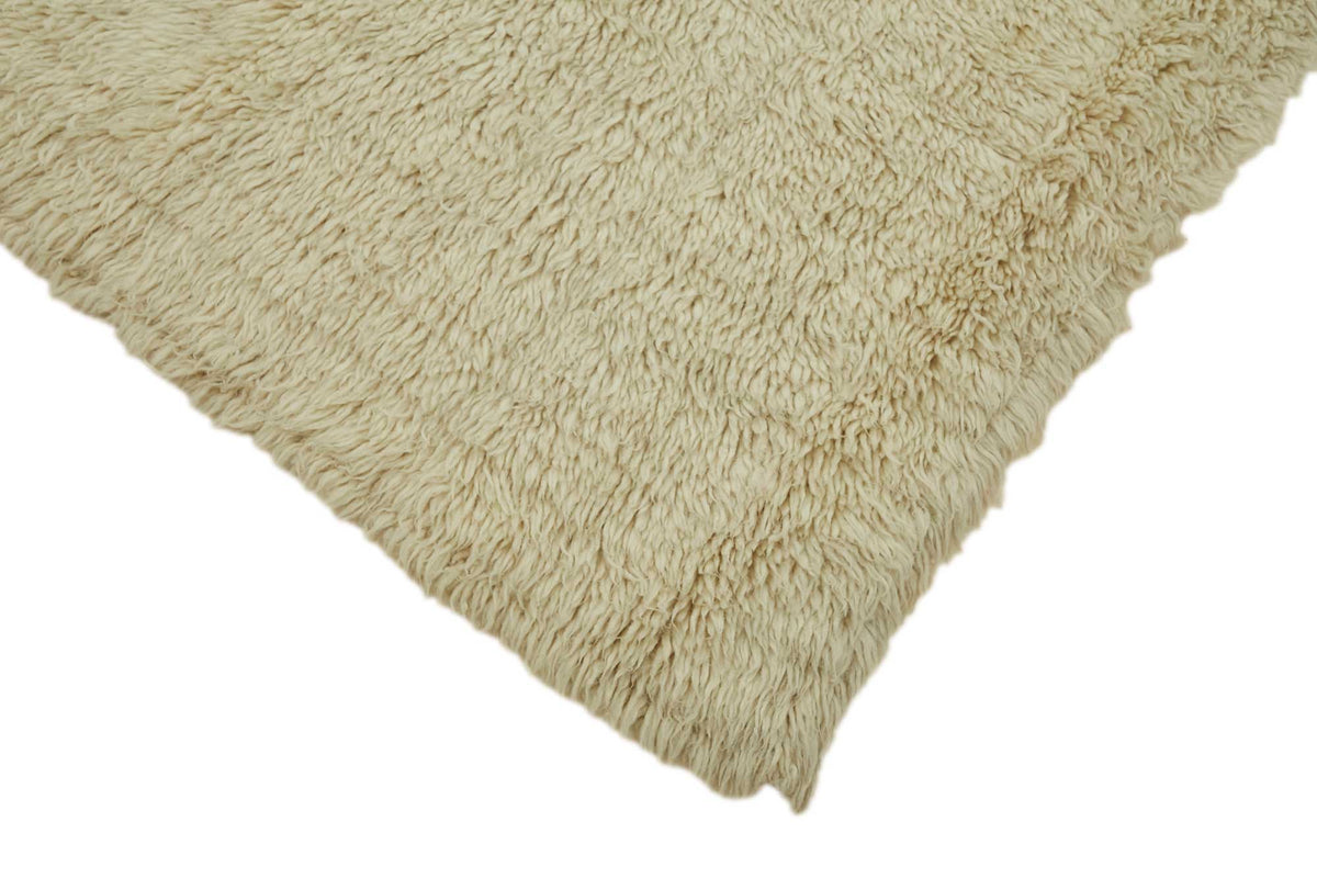 Timvi Düz Yeşil Halı Vintage Yün Pamuk Dokuma 130x225 cm – detay görünümü