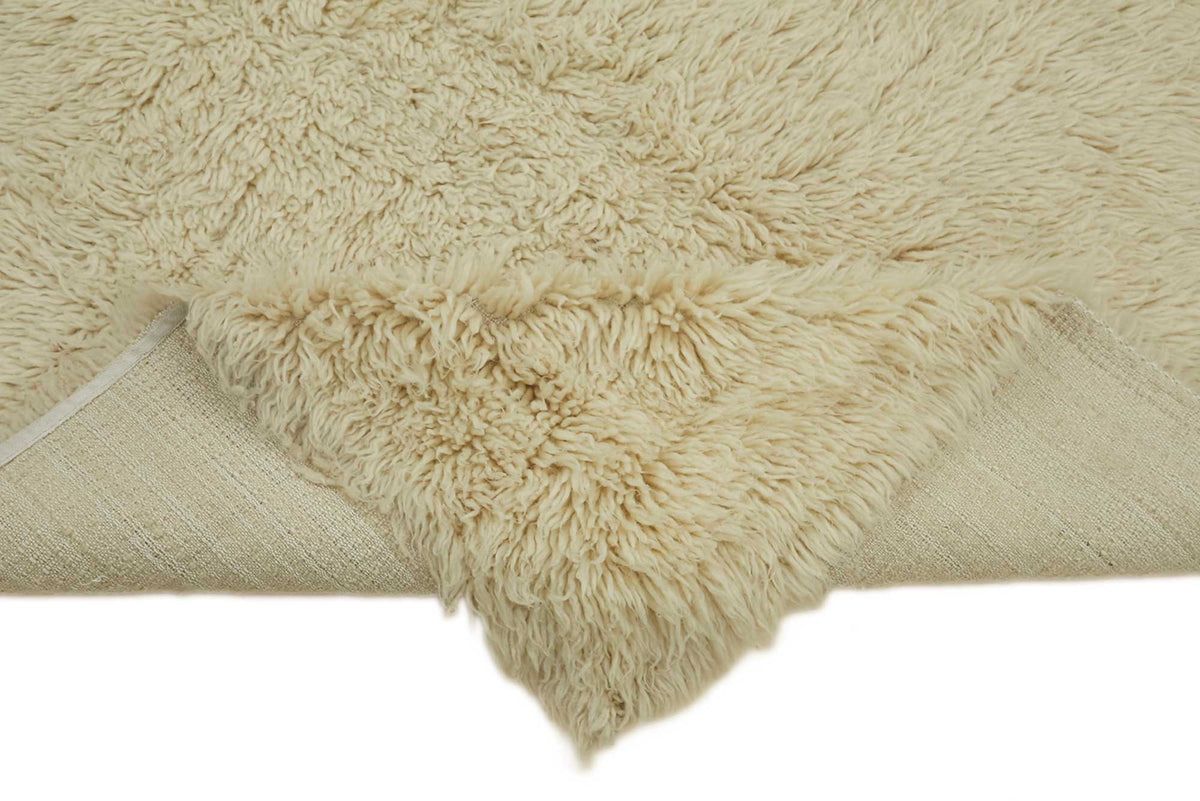 Timvi Düz Yeşil Halı Vintage Yün Pamuk Dokuma 130x225 cm – kenar detayı