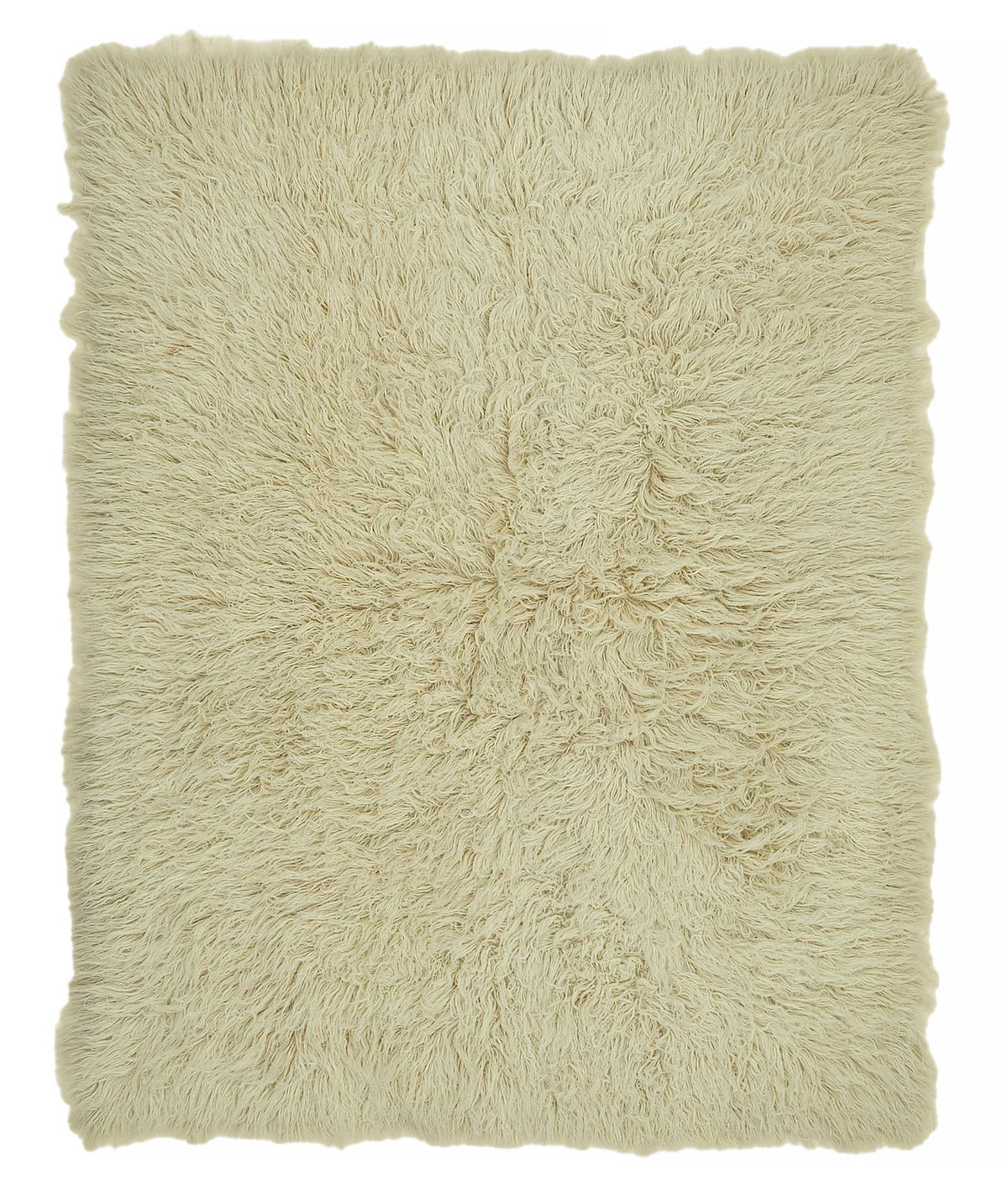 Timvi Düz Yeşil Halı Shaggy Dokuma Vintage Tulu 163x215 cm