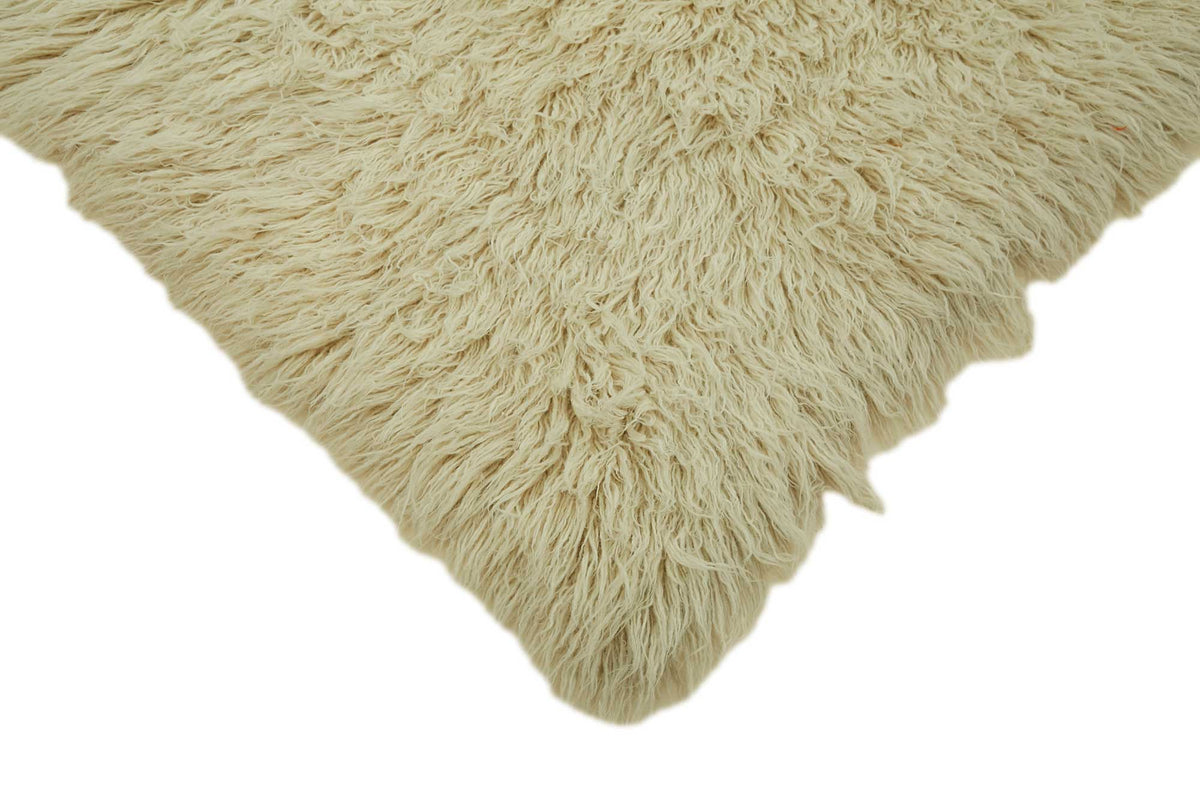Timvi Düz Yeşil Halı Shaggy Dokuma Vintage Tulu 163x215 cm – detay görünümü