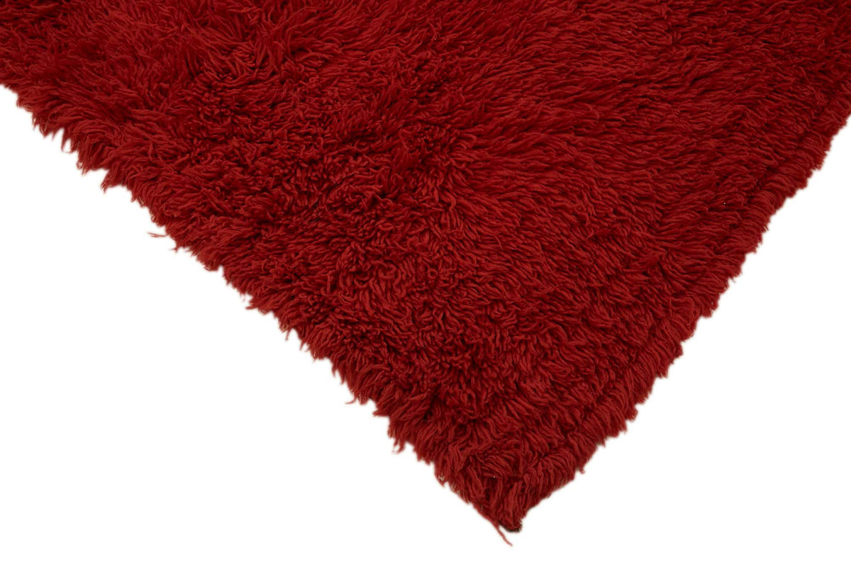 Timvi Kırmızı Yeşil Düz Desensiz Modern El Dokuma Halı 210x210 cm – detay görünümü
