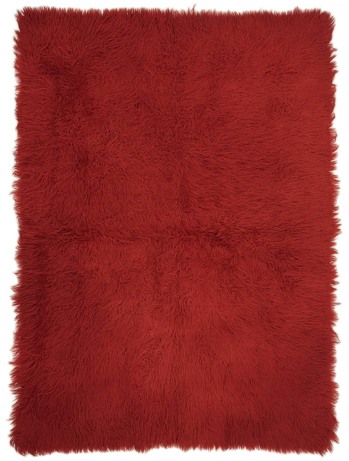 Timvi Tulu Düz Canlı Kırmızı ve Yeşil Shaggy Halı 175x240 cm