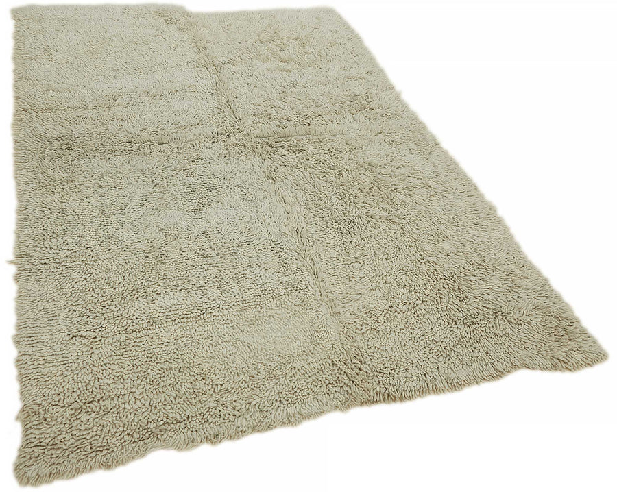 Timvi Bej Gri Düz Shaggy El Dokuma Halı 164x232 cm – genel görünüm