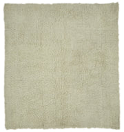 Timvi Desensiz Düz Yeşil ve Bej Vintage Kare Tulu Halı 195x218 cm