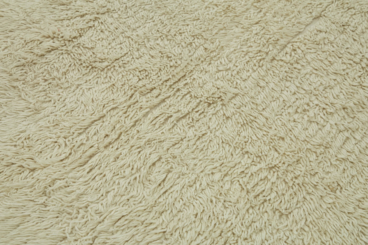 Timvi Desensiz Düz Yeşil ve Bej Vintage Kare Tulu Halı 195x218 cm – mekânda kullanım