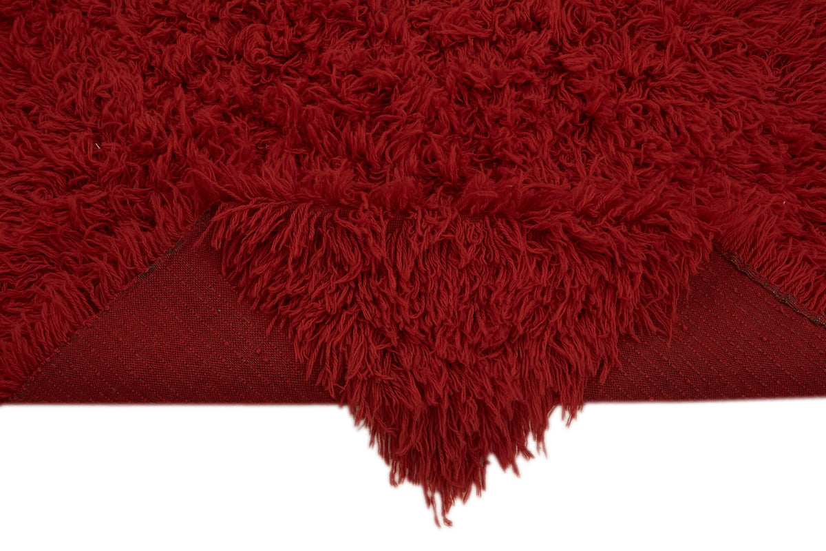 Timvi Kırmızı Düz Yün ve Pamuk Tulu Halı 105x218 cm 45696 – kenar detayı