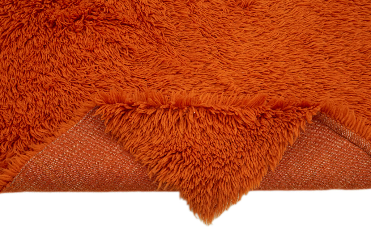 Timvi Düz Yeşil Halı Modern Turuncu Tulu Dokuma 113x210 cm – kenar detayı