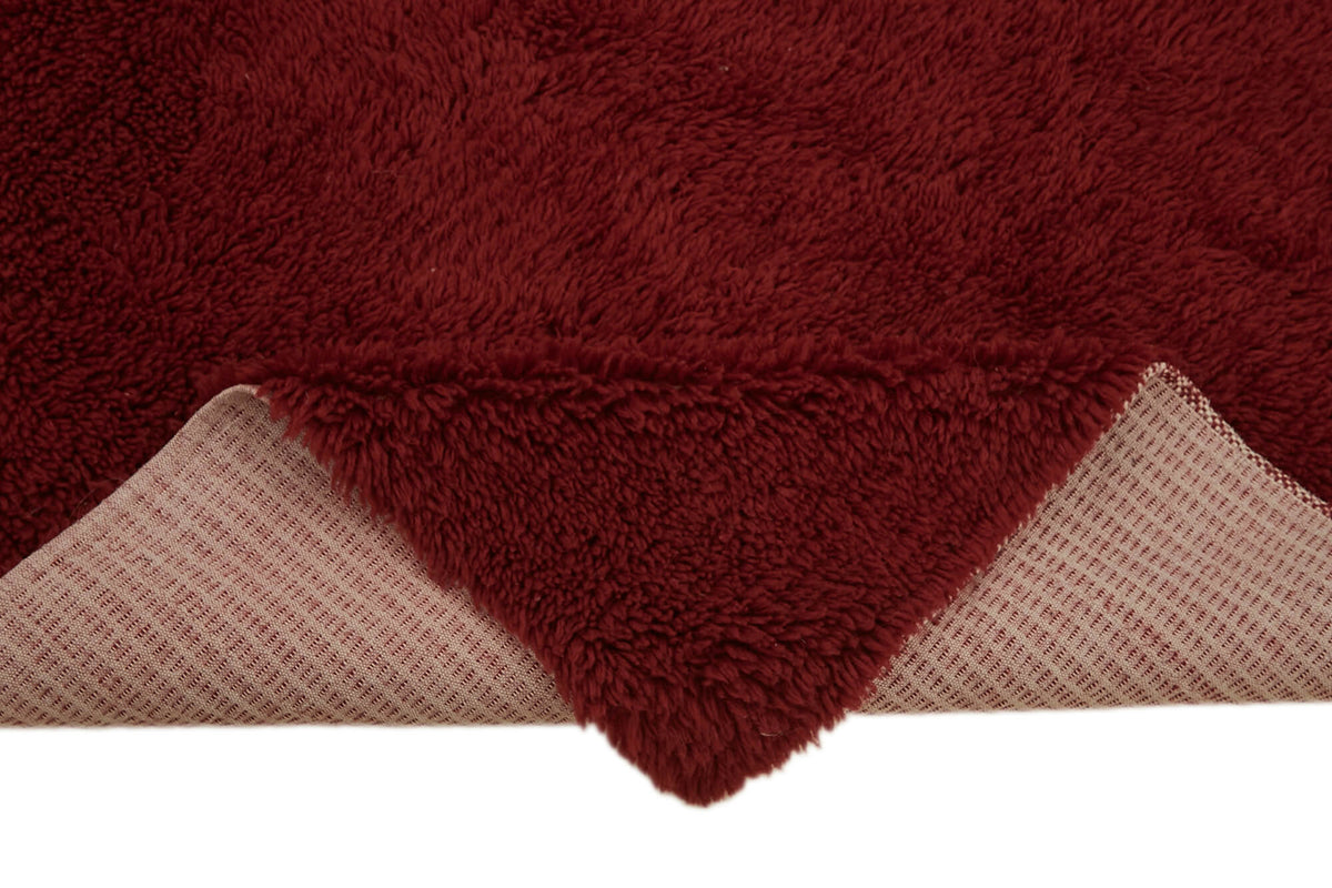 Timvi Bordo Yeşil Düz Modern El Dokuma Halı 117x198 cm – kenar detayı