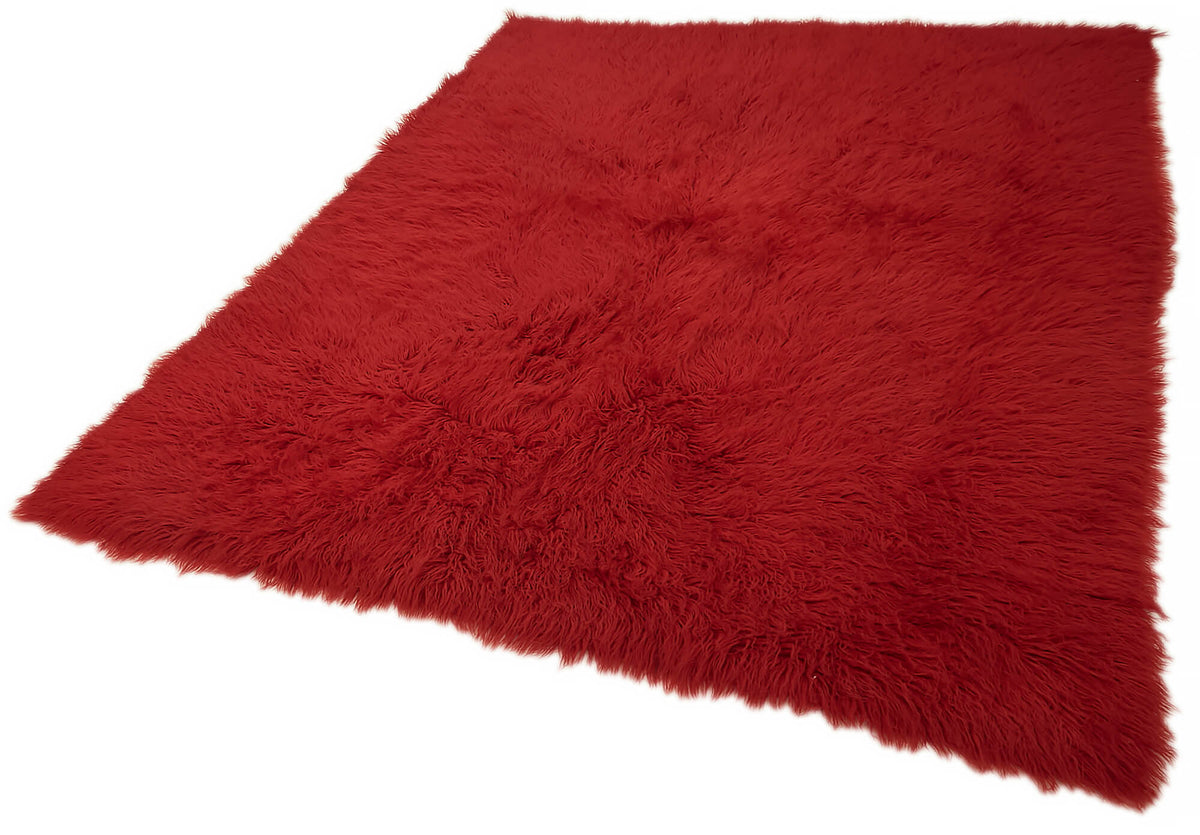 Timvi Kırmızı Yeşil Düz Modern El Dokuma Halı 186x230 cm – doku yakın çekim