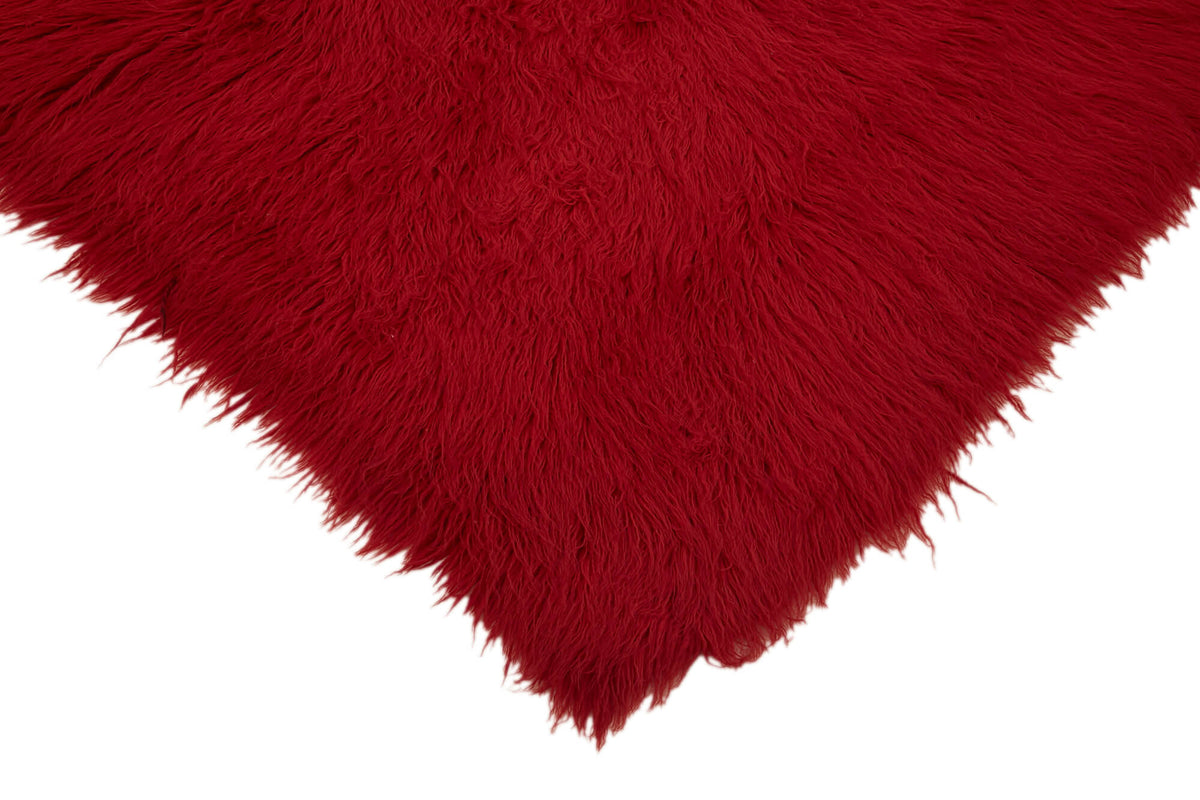 Timvi Düz Yeşil Halı Kırmızı Modern Shaggy Dokuma 184x237 cm – detay görünümü