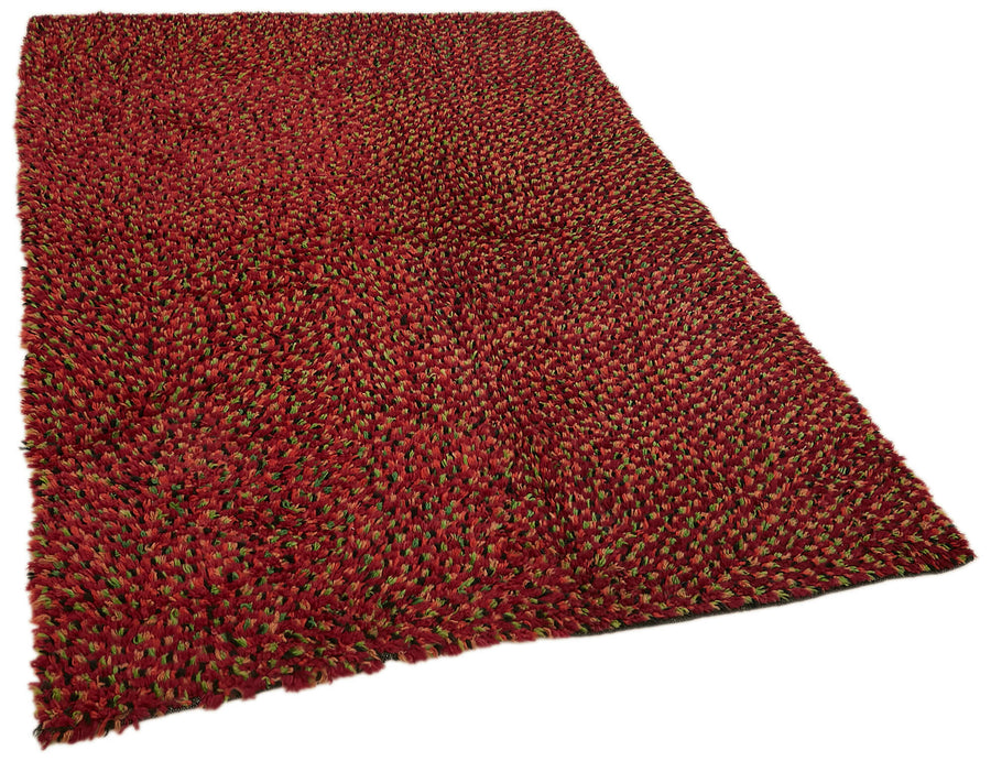 Timvi Desensiz Kırmızı ve Fıstık Yeşili Tulu Halı 140x190 cm – genel görünüm