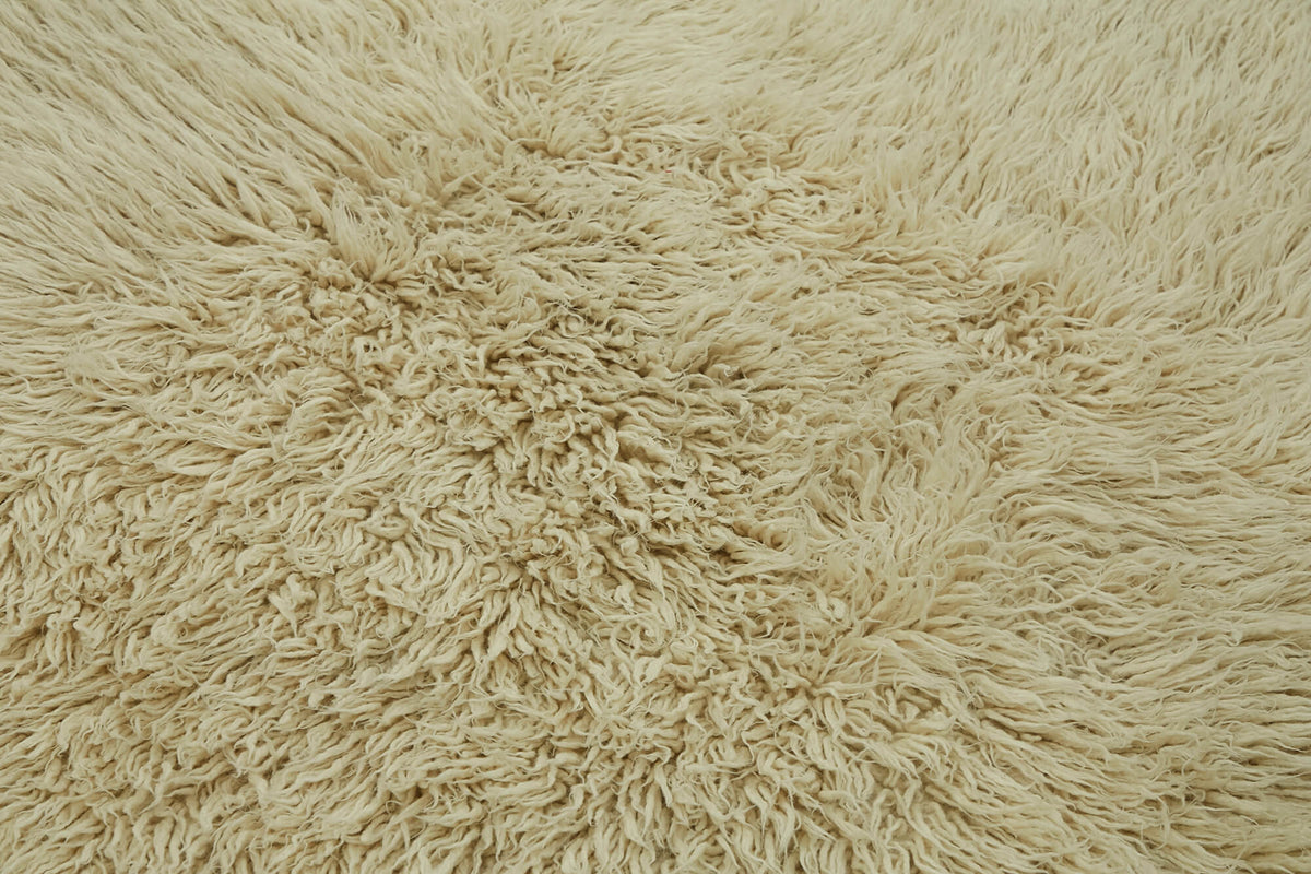Timvi Vintage Tulu Bej ve Yeşil Düz El Dokuma Halı 154x206 cm 45715 – mekânda kullanım