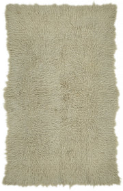 Timvi Vintage Tulu Bej ve Yeşil Düz El Dokuma Halı 130x220 cm 45716