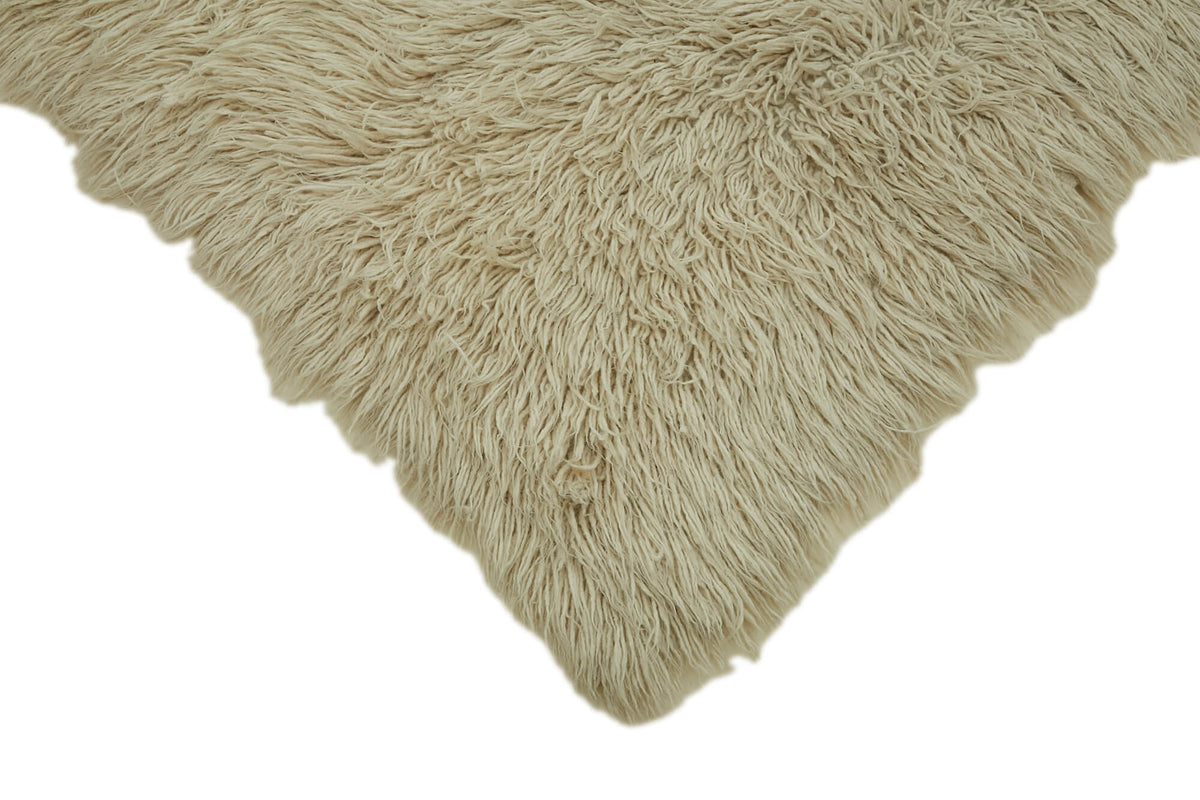 Timvi Vintage Tulu Bej ve Yeşil Düz El Dokuma Halı 130x220 cm 45716 – detay görünümü