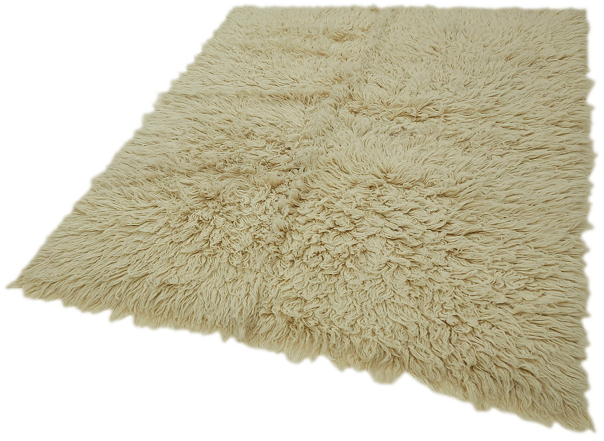 Timvi Desensiz Bej ve Açık Haki Yeşil Tulu Halı 154x182 cm – doku yakın çekim