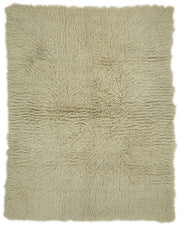 Timvi Desensiz Düz Yeşil ve Bej Tonlarda Vintage Tulu Halı 152x196 cm
