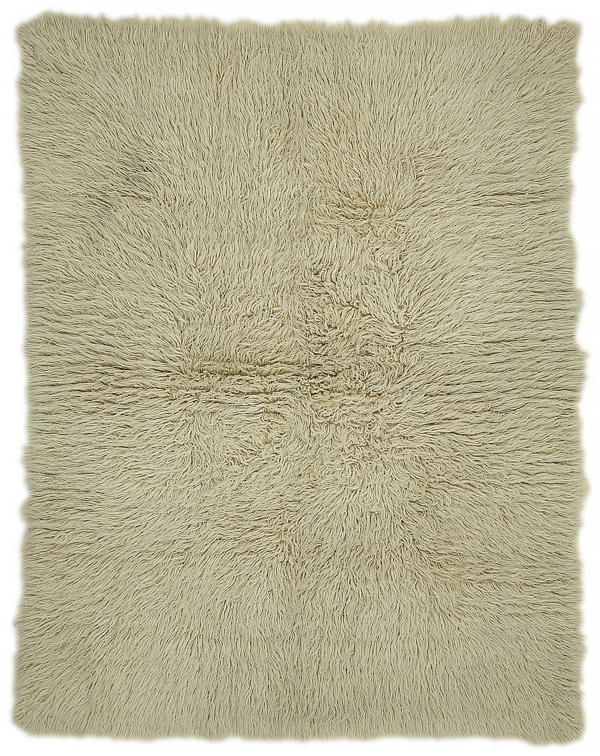 Timvi Desensiz Düz Yeşil ve Bej Tonlarda Vintage Tulu Halı 152x196 cm