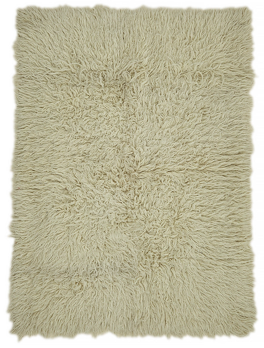 Timvi Bej Yeşil Düz Modern Yün Pamuk El Dokuma Halı 150x210 cm