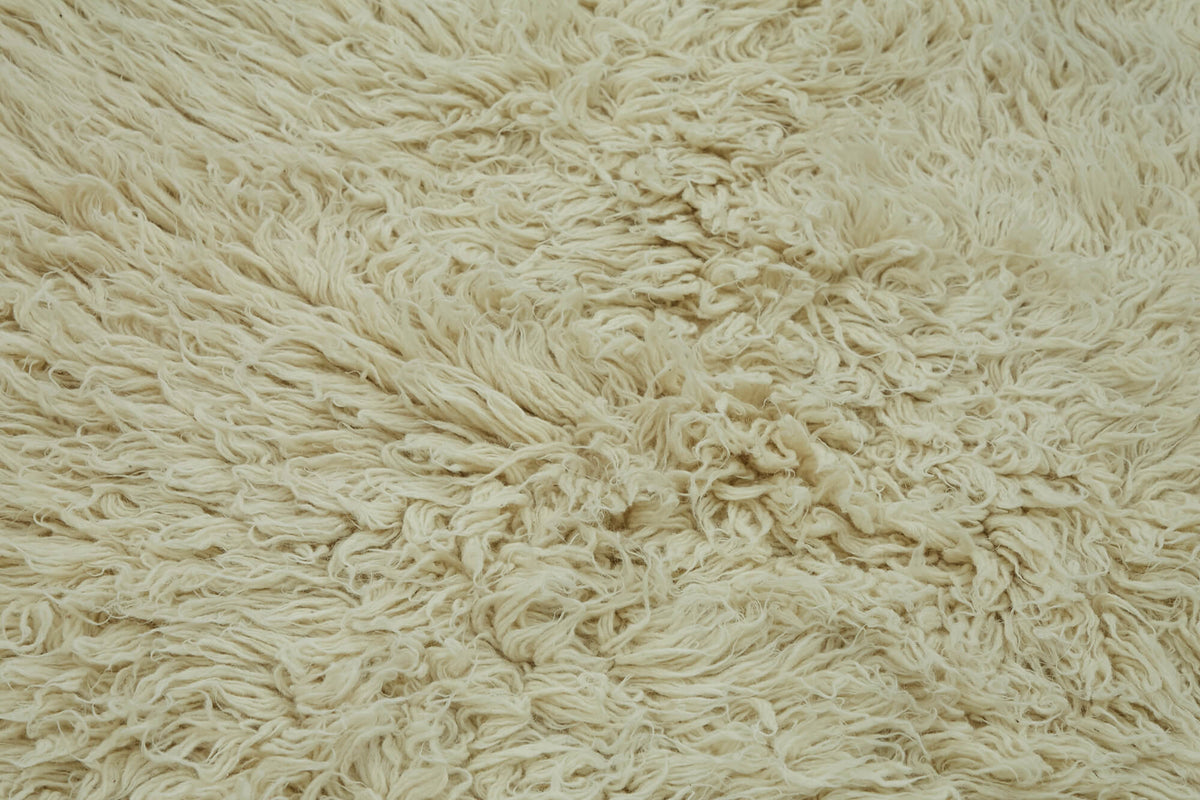 Timvi Bej Yeşil Düz Modern Yün Pamuk El Dokuma Halı 150x210 cm – mekânda kullanım