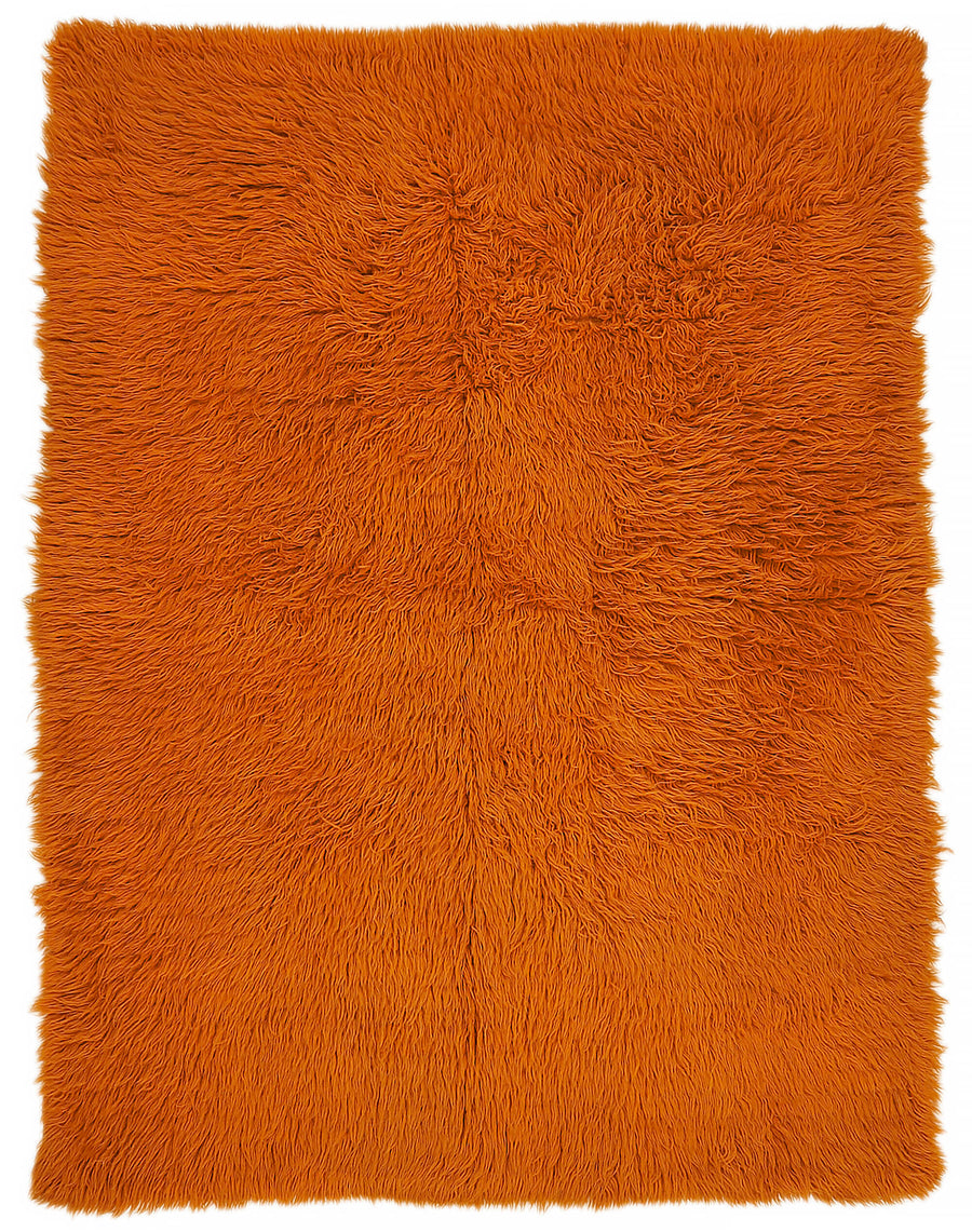 Timvi Turuncu Yeşil Düz Modern El Dokuma Halı 166x215 cm