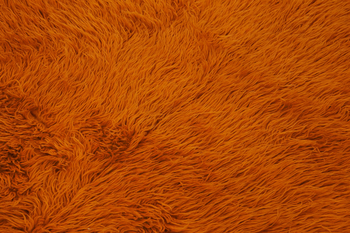 Timvi Turuncu Yeşil Düz Modern El Dokuma Halı 166x215 cm – mekânda kullanım