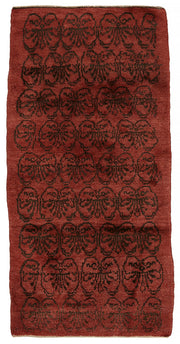 Timvi Kırmızı Siyah Geometrik Etnik El Dokuma Halı 103x223 cm