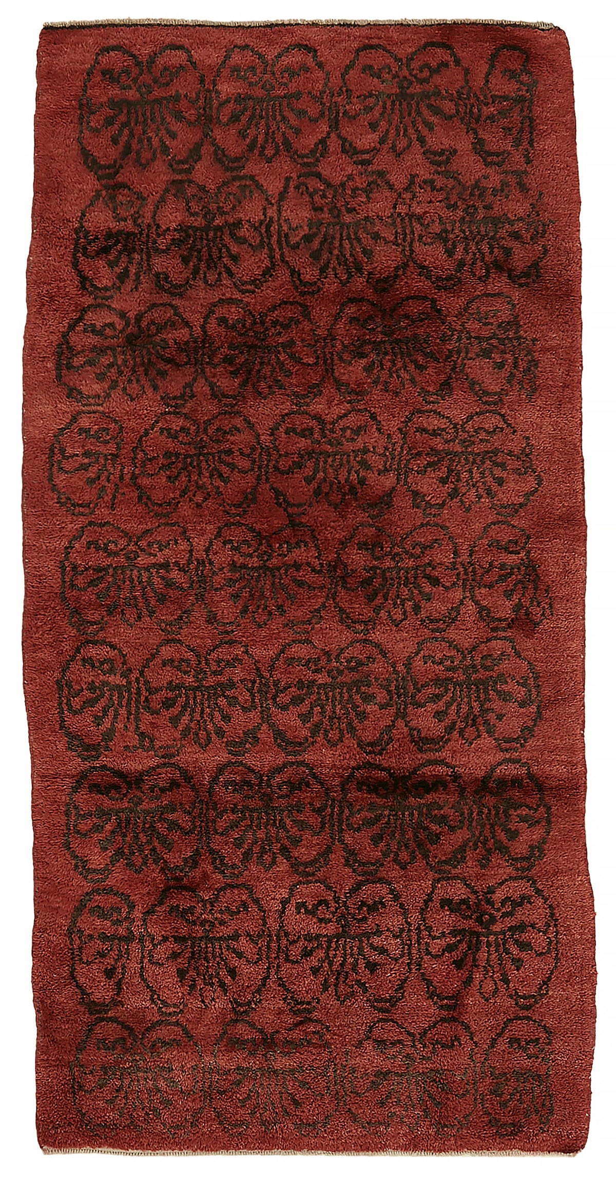 Timvi Kırmızı Siyah Geometrik Etnik El Dokuma Halı 103x223 cm