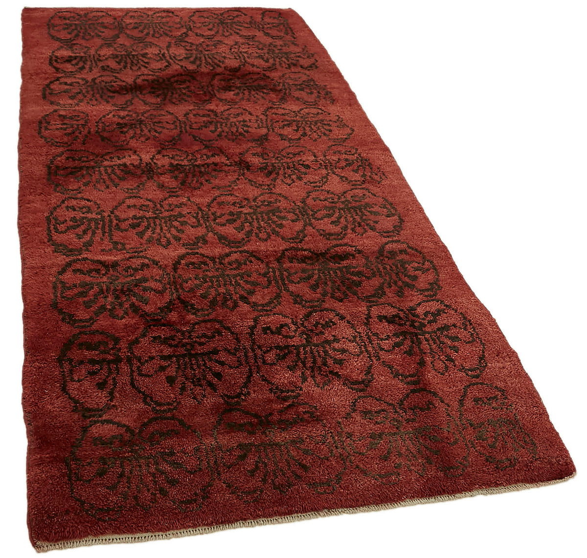 Timvi Kırmızı Siyah Geometrik Etnik El Dokuma Halı 103x223 cm – genel görünüm