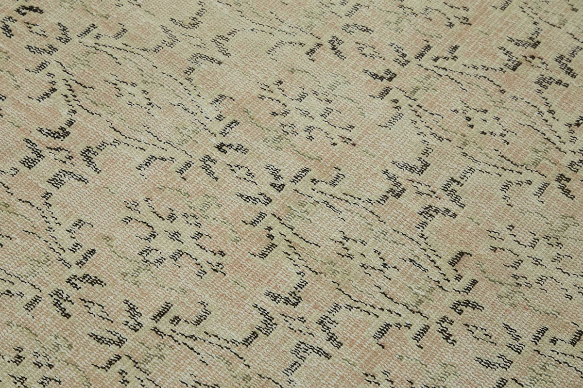 Tavik Vintage Bej Gri Geometrik Desenli El Dokuma Halı 113x166 cm – mekânda kullanım